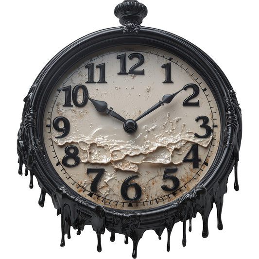 Melting Vintage Clock Time Cardboard Cutout