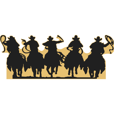 Gang Horse Riding Cowboys Lawman Outlaw Lasso Silhouette Cardboard Cutout