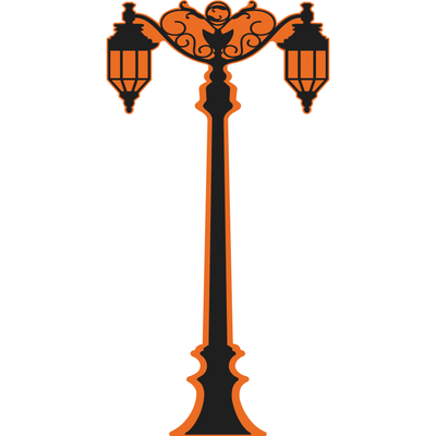 Old London Black Street Lamp Silhouette Cardboard Cutout