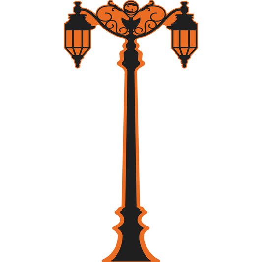 Old London Black Street Lamp Silhouette Cardboard Cutout