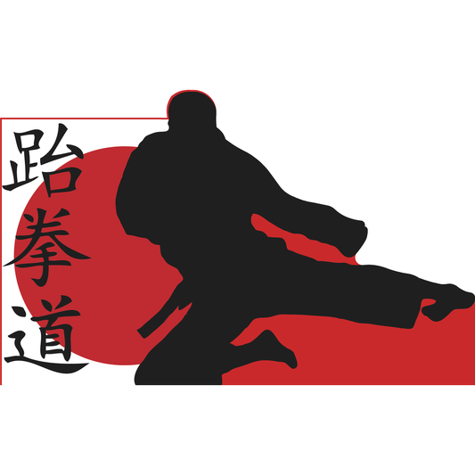 Japanese Karate Flying Kick Man Kid Silhouette Cardboard Cutout