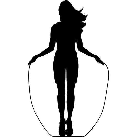 Jump Rope Exercise Workout Girl Silhouette Cardboard Cutout