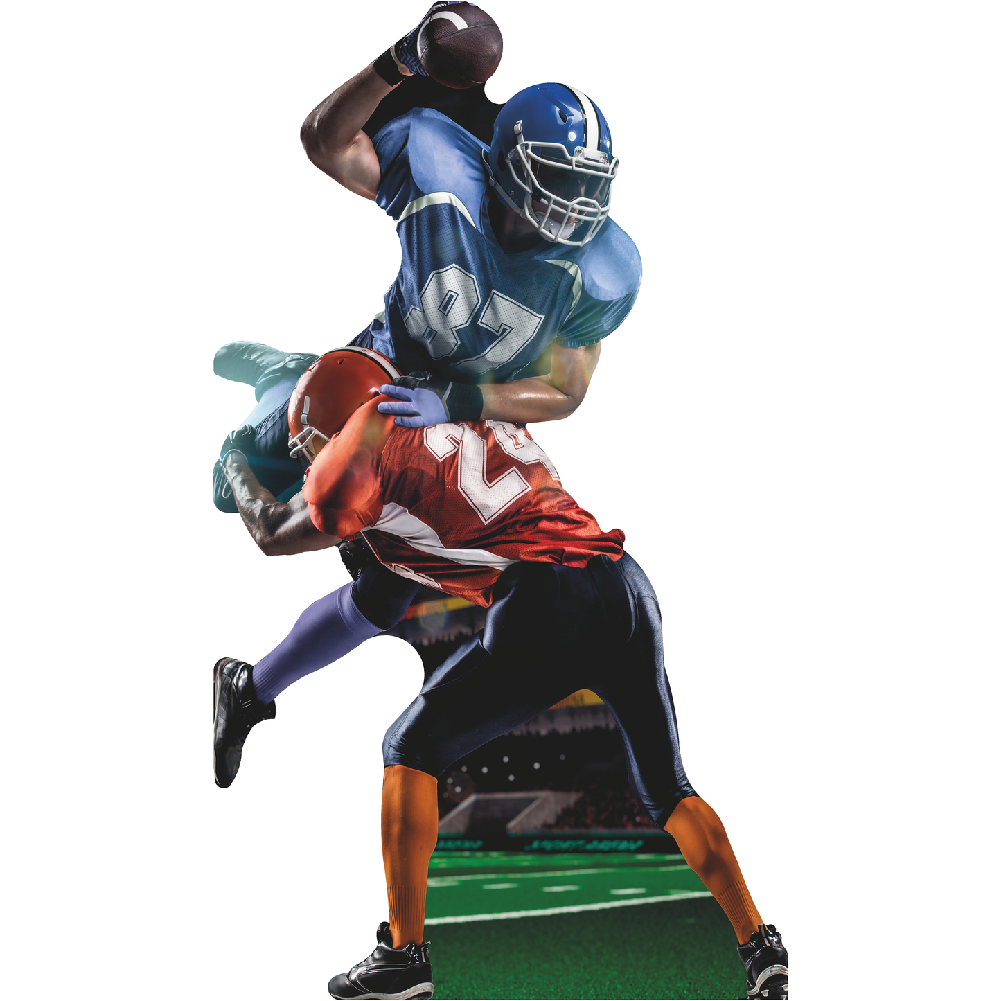 Football Player Gridiron Action Scene Cardboard Cutout
