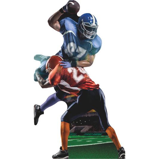 Football Player Gridiron Action Scene Cardboard Cutout