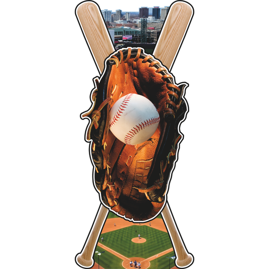 New York Baseball Glove Ball Crossed Bats Cardboard Cutout