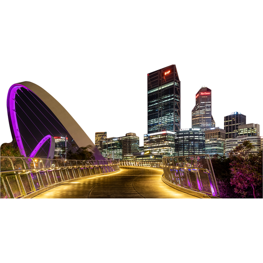 Perth Australia Skyline Night Lights Bridge Cardboard Cutout