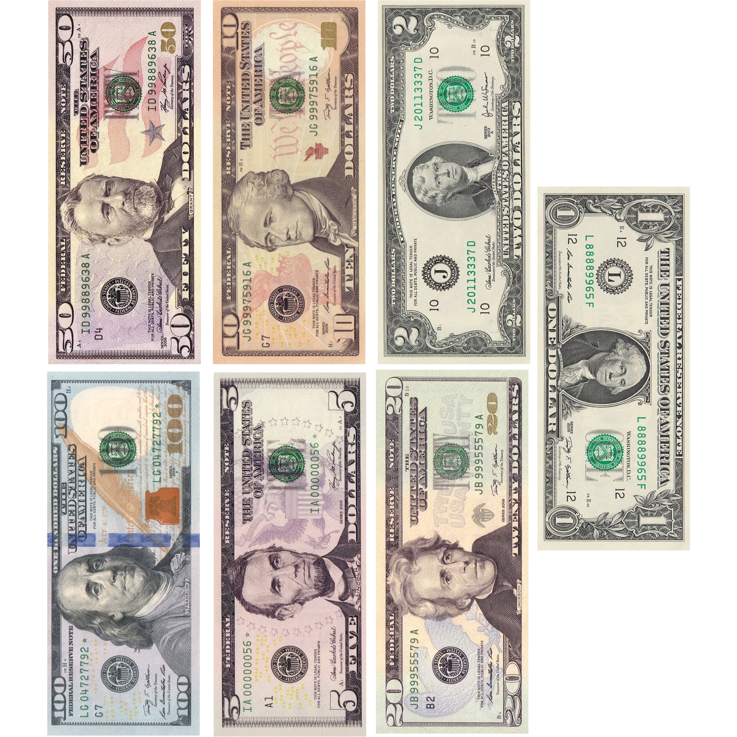 Dollar Bill Yall Money Cash Rules Everything 7pack Cardboard Cutout