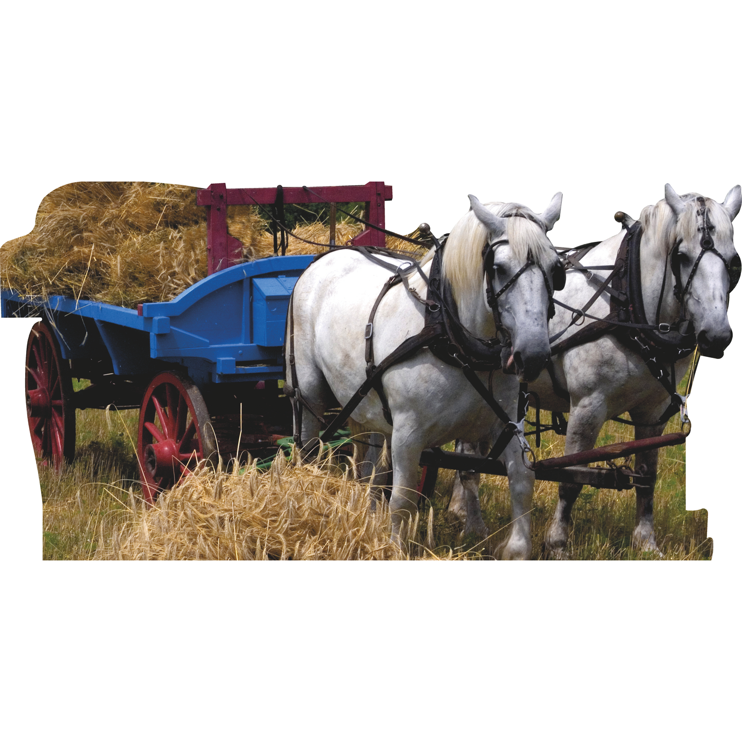Farm Hay Ride Wagon Horses Cardboard Cutout
