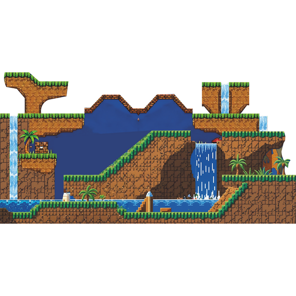 Video Game Smash Hedgehog Brothers Green Mountain Zone Backdrop Cardboard Cutout