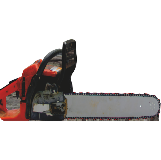 Red Chainsaw Horizontal Cardboard Cutout