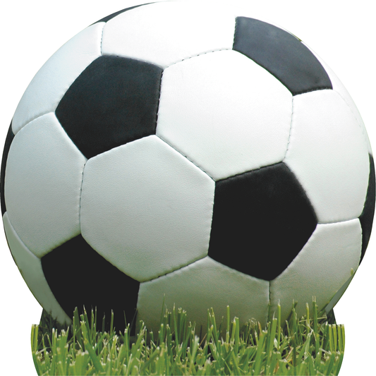 Soccer Ball On Grass Cardboard Cutout