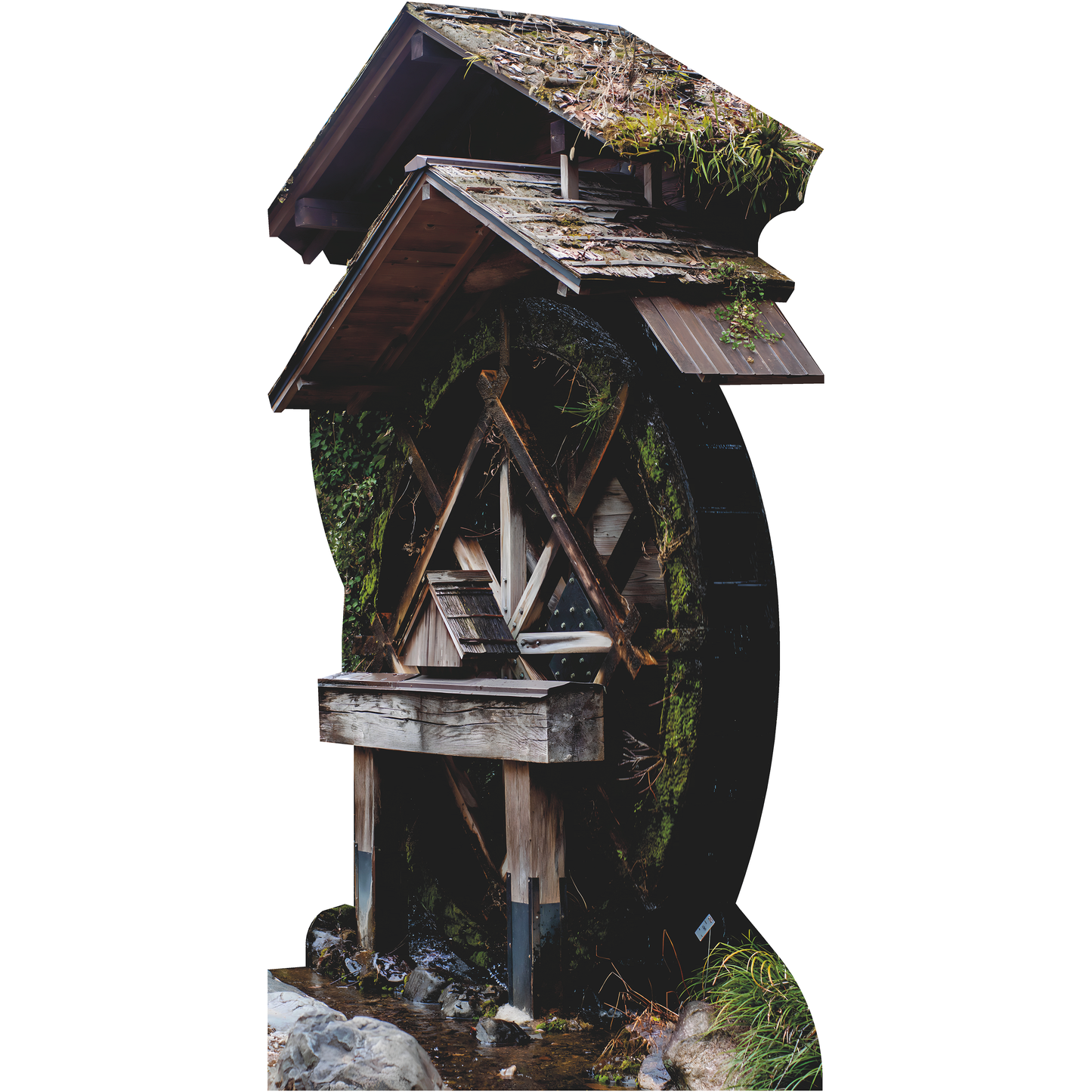 Tall Water Wheel Mill Homestead Off Grid Farm Cardboard Cutout