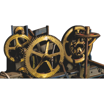 Rusty Metal Industrial Clock Gear Steampunk Clockwork Cardboard Cutout
