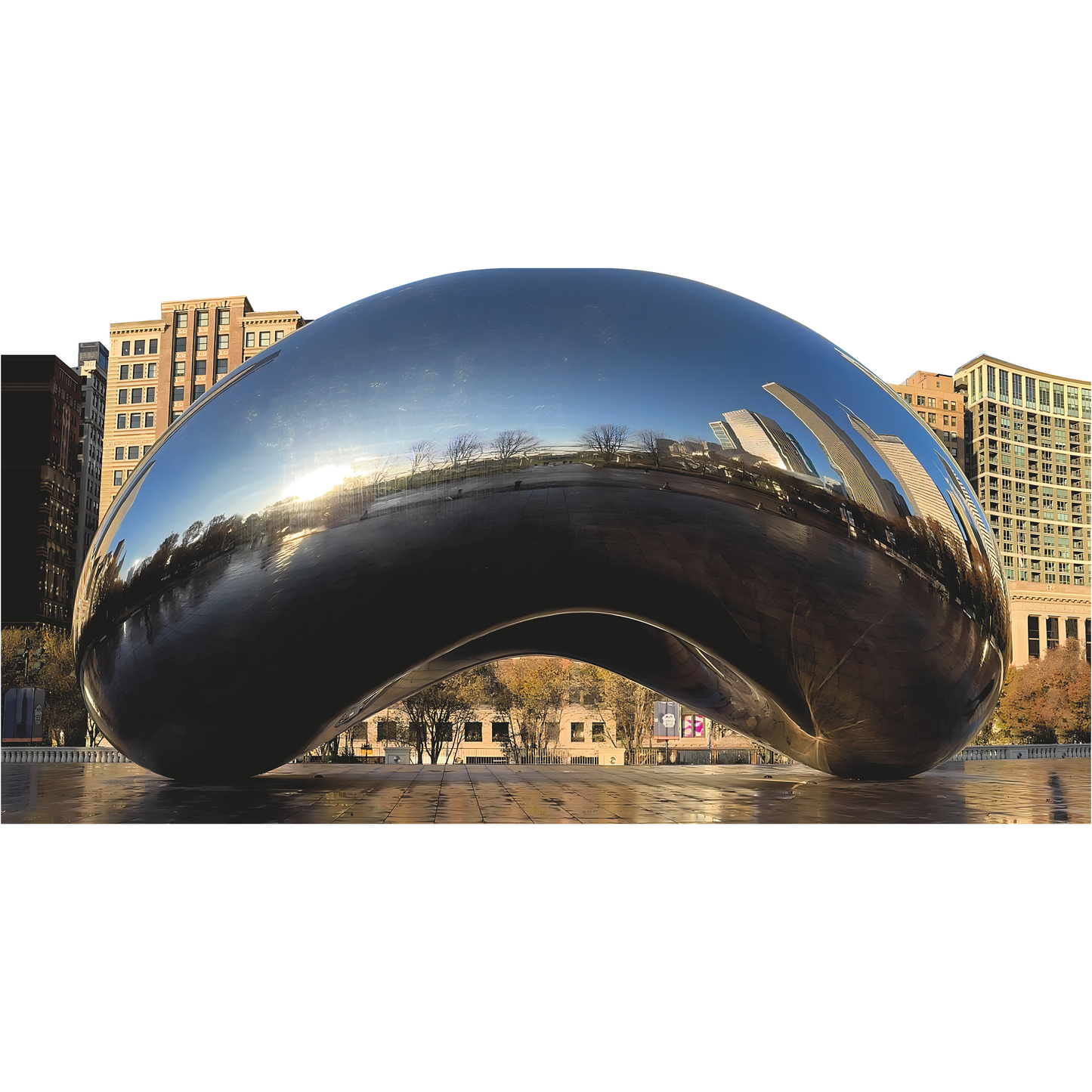 The Bean of Chicago City Skyline Reflection Cardboard Cutout