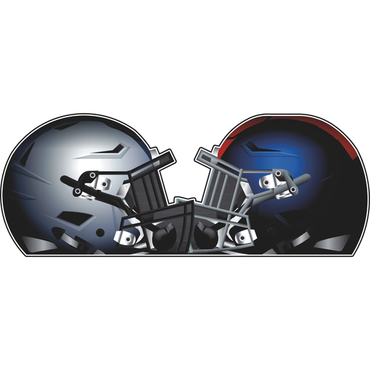 Football Team VS Helmet Face Off Cardboard Cutout