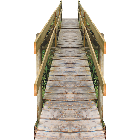 Forest Trail Wood Bridge Hike Backdrop Cardboard Cutout