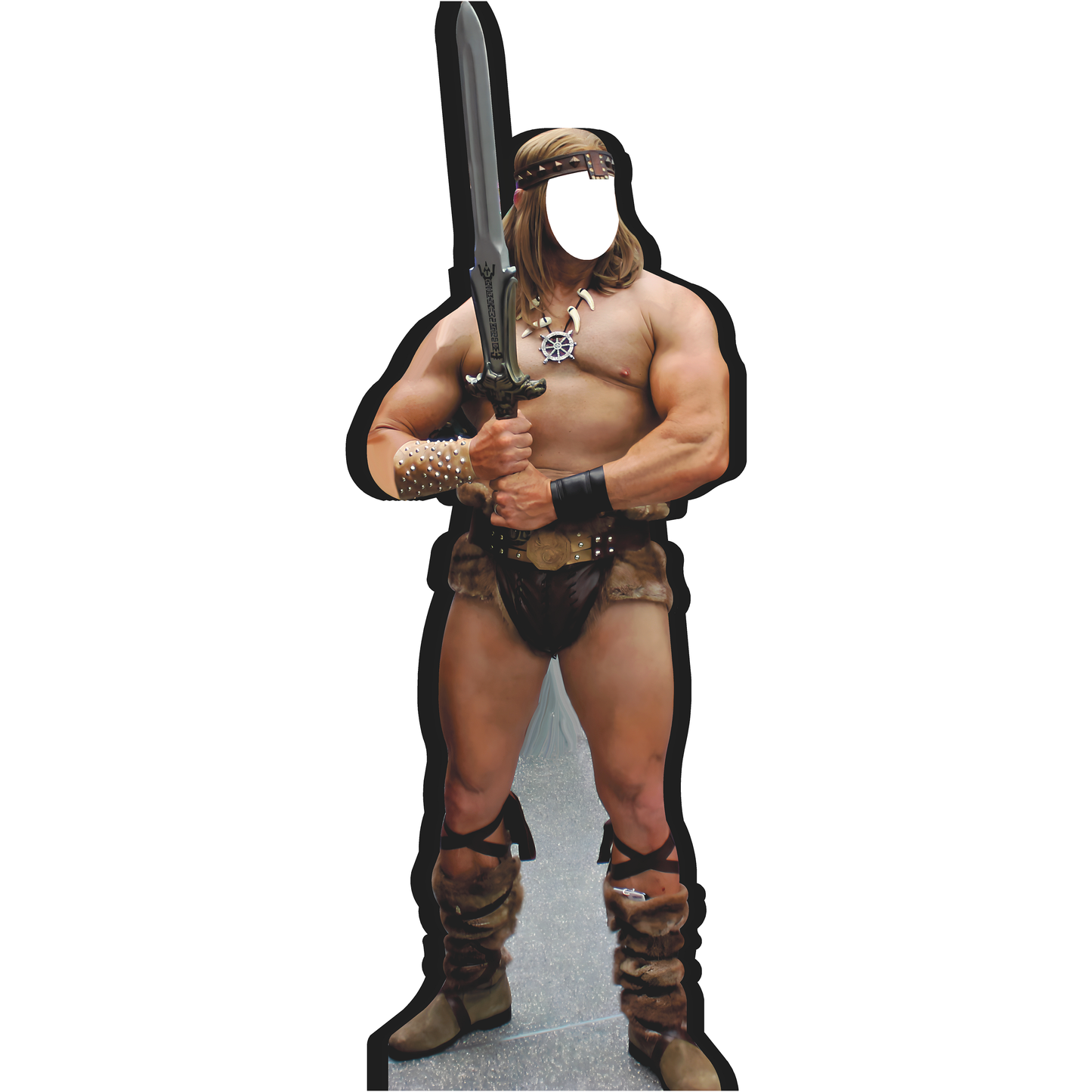Barbarian King With Sword Crush Your Enemies Paleolithic Jurassic Stand In Cardboard Cutout