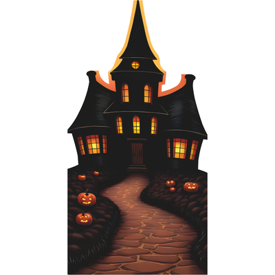 Halloween Haunted House Pumpkin Jack O Lantern Cardboard Cutout