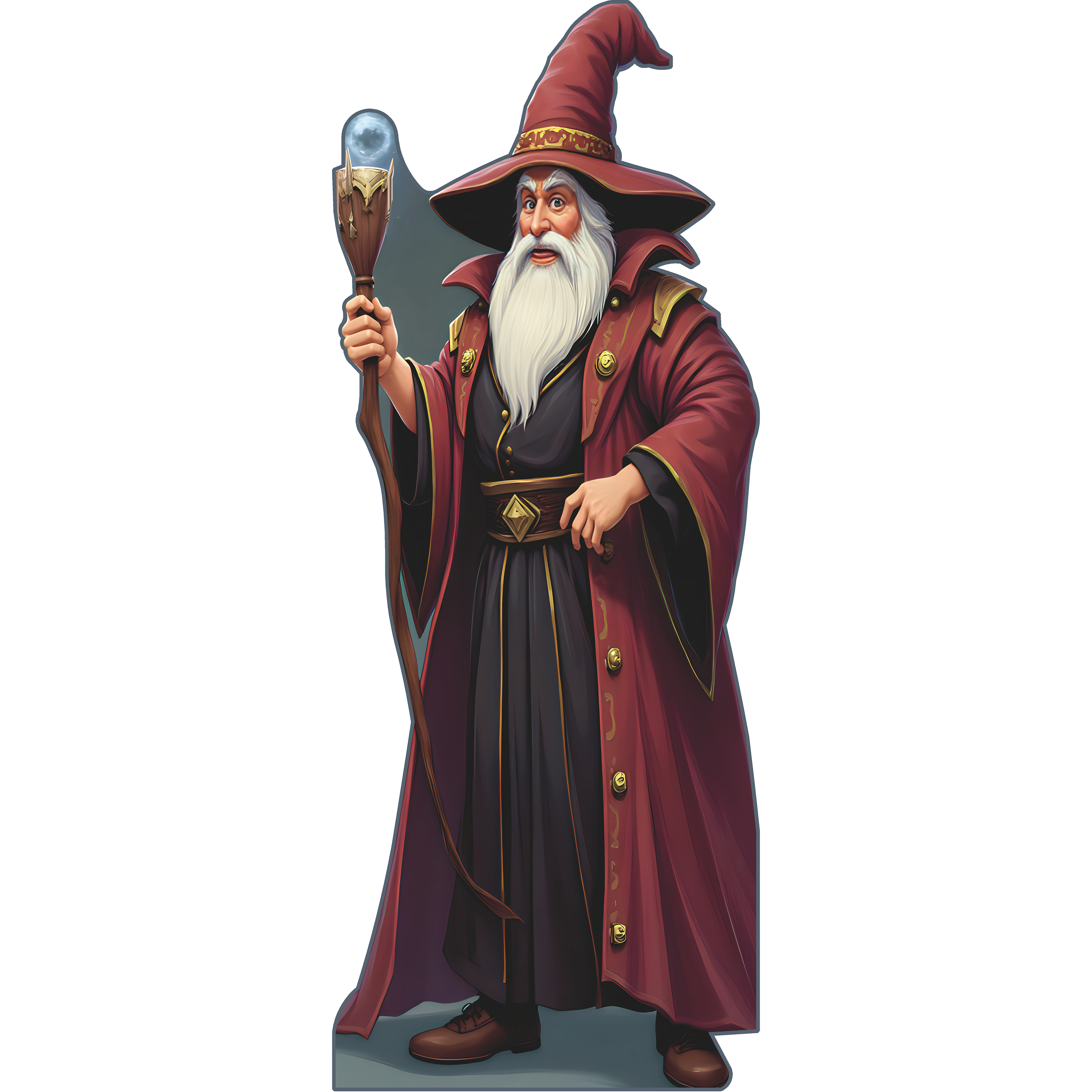 Magic Wizard Merlin With Staff Cardboard Cutout – Life Size Custom Cutouts