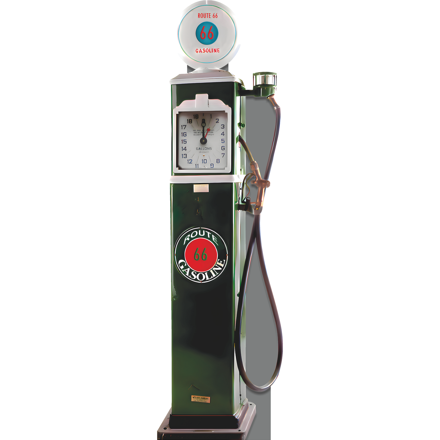 Vintage Green 1930 Route 66 Gas Pump Cardboard Cutout