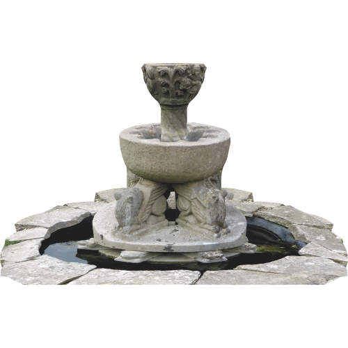 Stone Garden Water Fountain Decoration Prop Cardboard Cutout