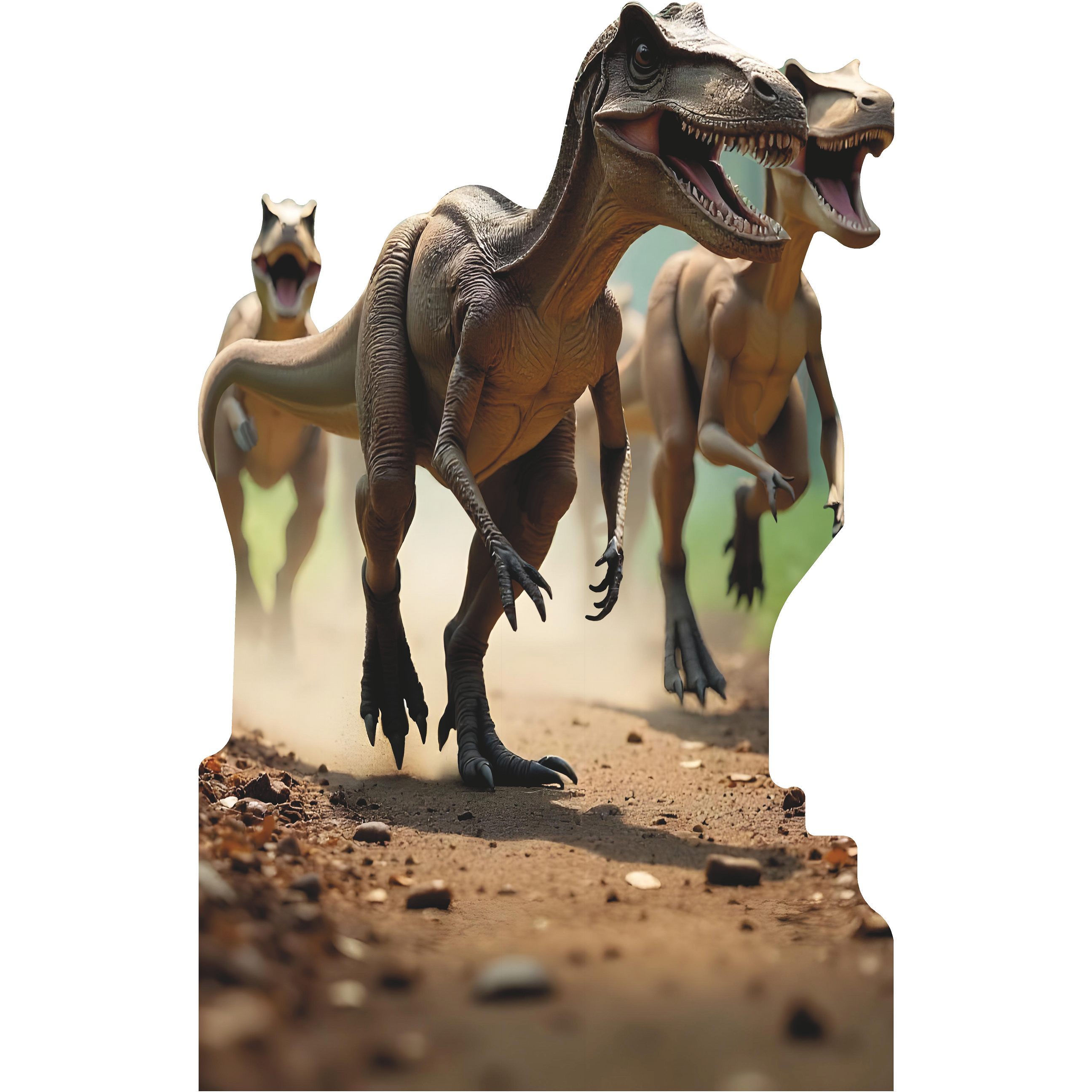 Land Before Jurassic Era Velociraptor Group Dinosaur Backdrop Cardboard ...