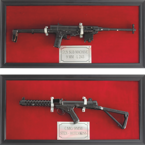 Sub Machine Gun 2pack World War 9MM CMG Sten Hotchkiss Display Prop Cardboard Cutout