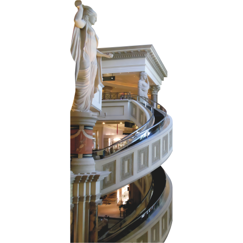 Palace Caesar Casino Spiral Stair Escalator Gamble Gambling Games Statues Cardboard Cutout
