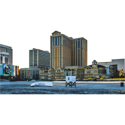 Atlantic City Beach Boardwalk Casino Skyline Cardboard Cutout