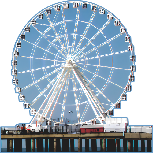 Steel Pier Beach Ferris Wheel Atlantic City New Jersey Cardboard Cutout
