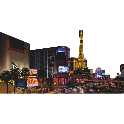 Las Vegas Strip Night Skyline Cardboard Cutout