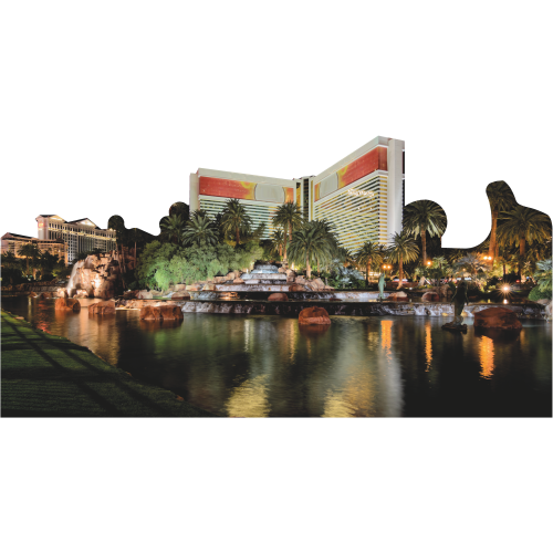 Las Vegas Hotel Pool View Skyline Cardboard Cutout