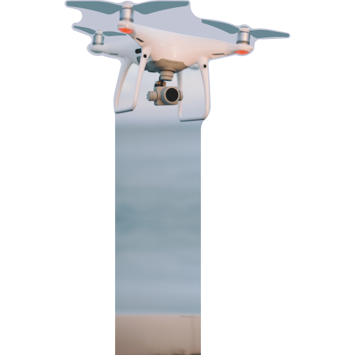 Unmanned Quadcopter Camera Spy Drone Plane Flying  Cardboard Cutout