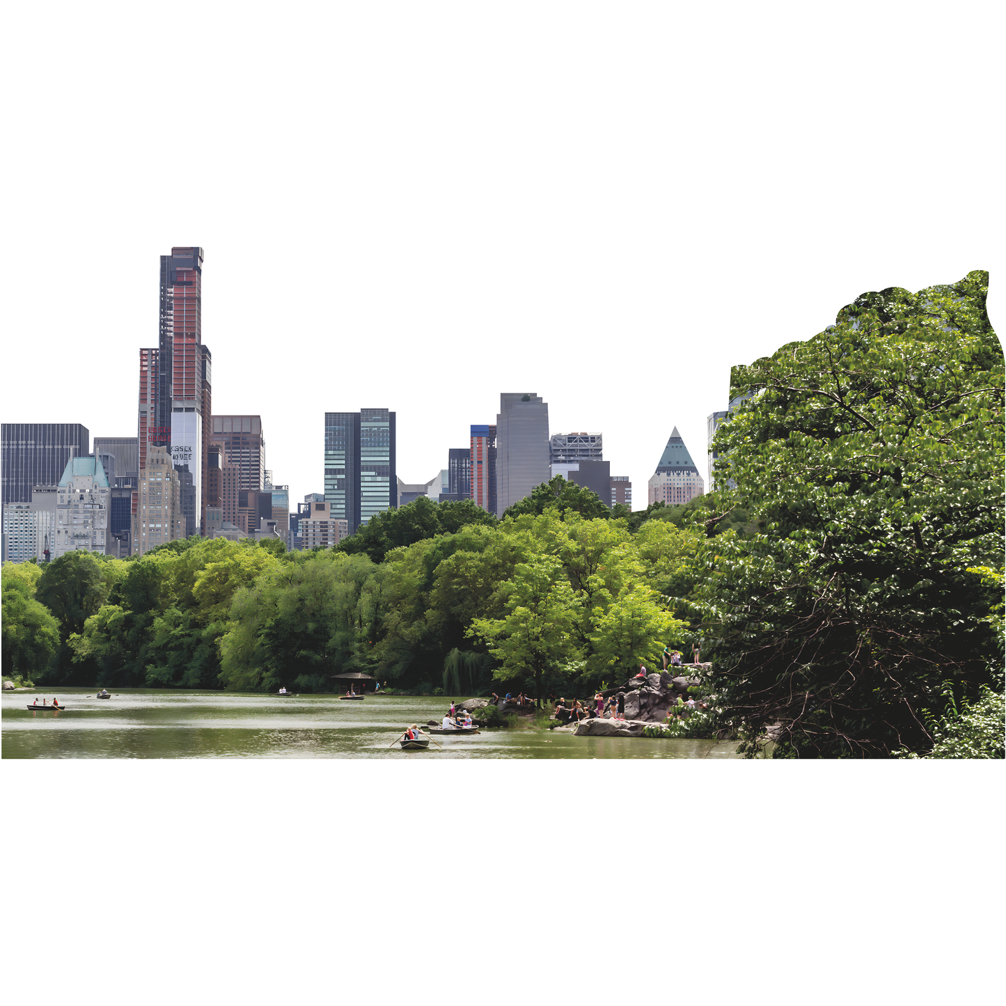 Central Park New York City Manhattan Lake View Skyline Cardboard Cutout