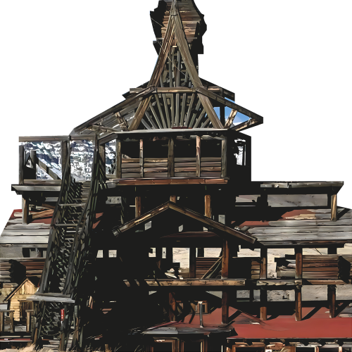 Smith Mansion Log Tower Cody Wyoming Cardboard Cutout