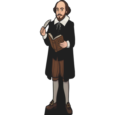 William Shakespeare Illustration Cardboard Cutout