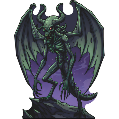 Alien Gargoyle Horned Skeleton Devil Demon Cardboard Cutout