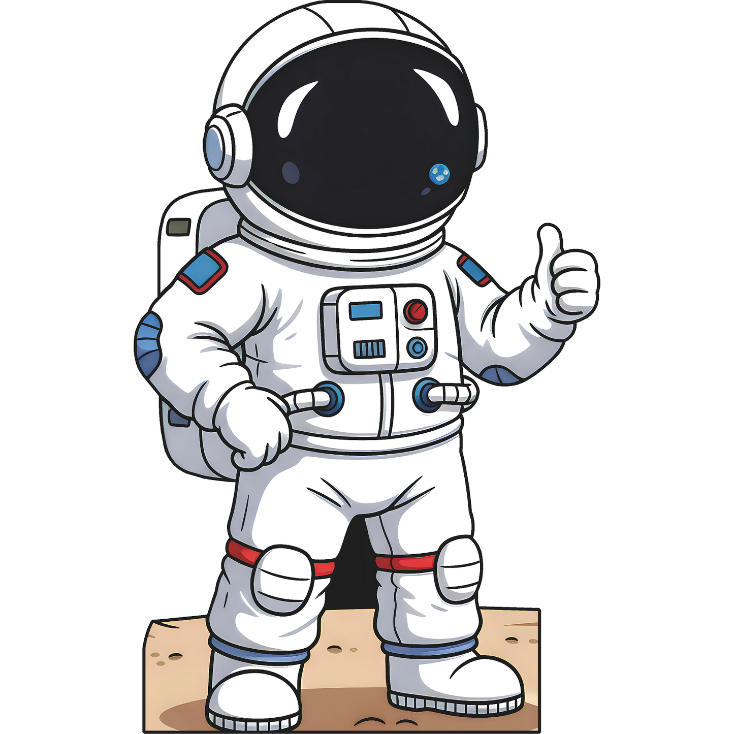 Cartoon Astronaut Thumbs Up Cardboard Cutout