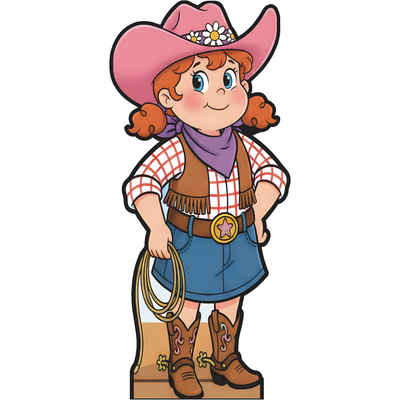 Cartoon Country Cowgirl Western Cowboy Wild West Cardboard Cutout