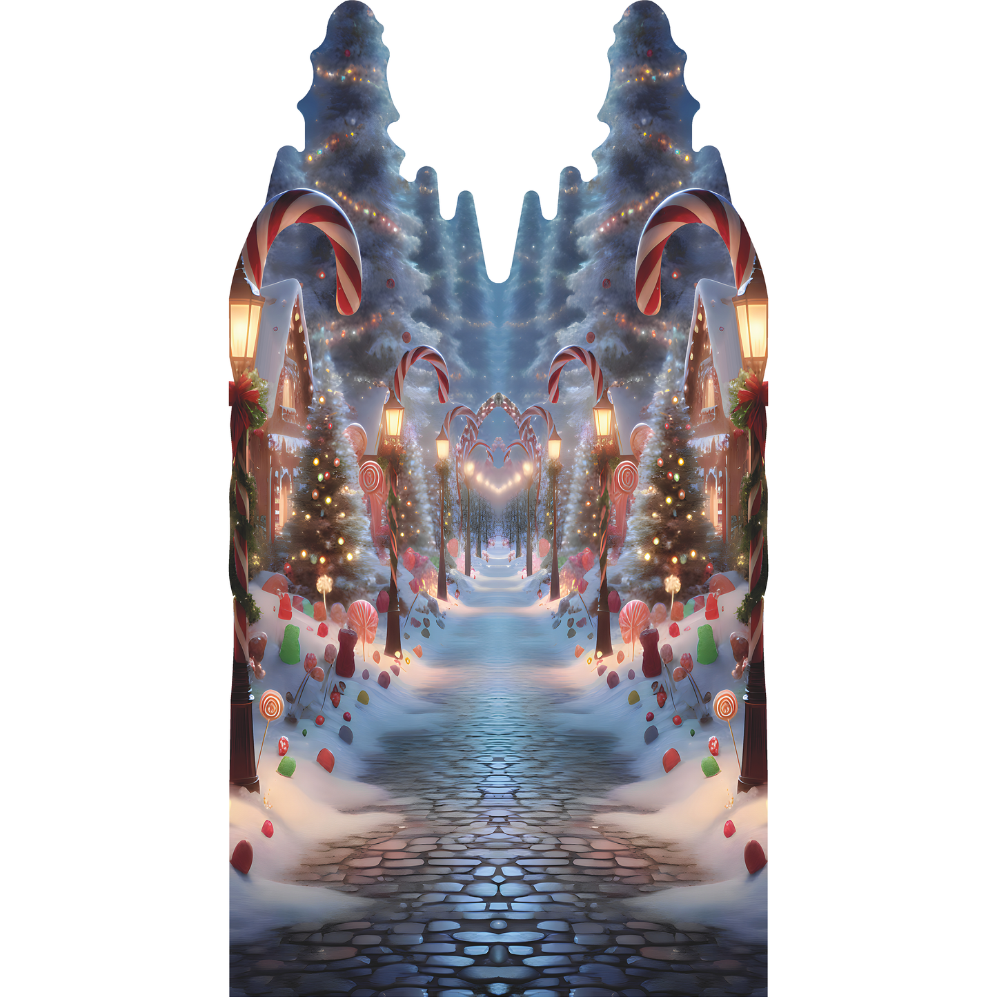 Christmas Candy Cane Lane North Pole Backdrop Prop Cardboard Cutout