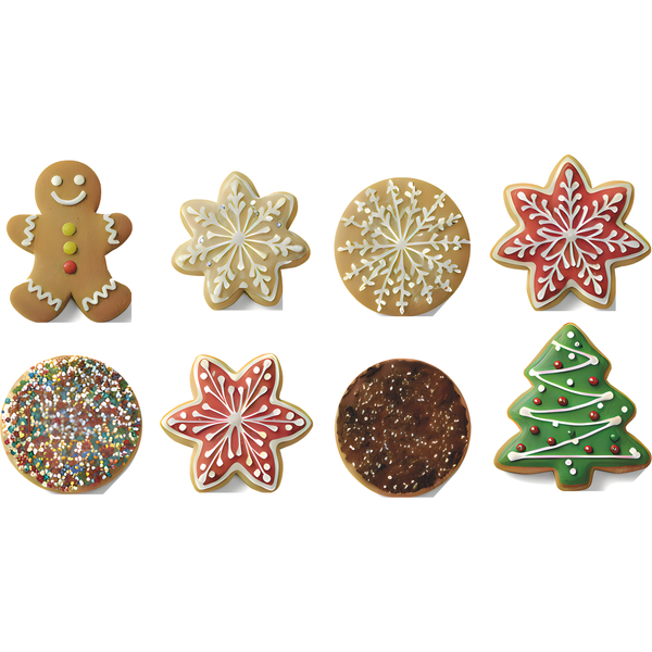 Christmas Cookie 8Pack Props Sweets Dessert Treat Cardboard Cutout