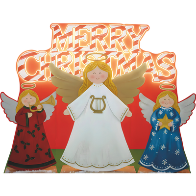 Merry Christmas Angels Cardboard Cutout
