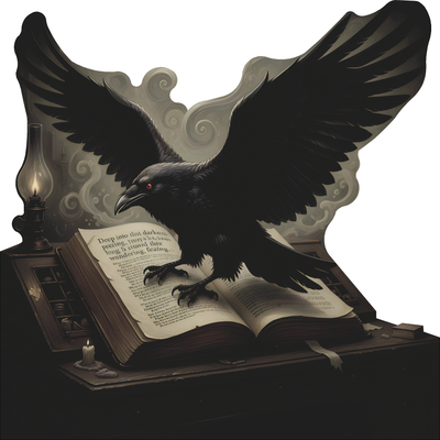 Edgar Allan Poe Raven Nevermore Book Art Cardboard Cutout