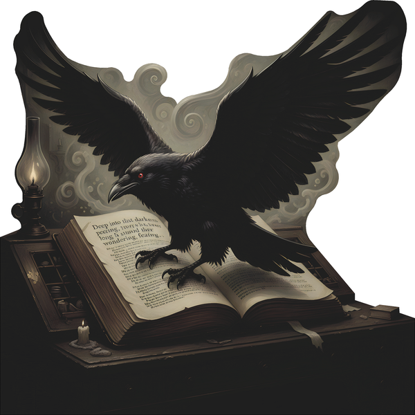 Edgar Allan Poe Raven Nevermore Book Art Cardboard Cutout