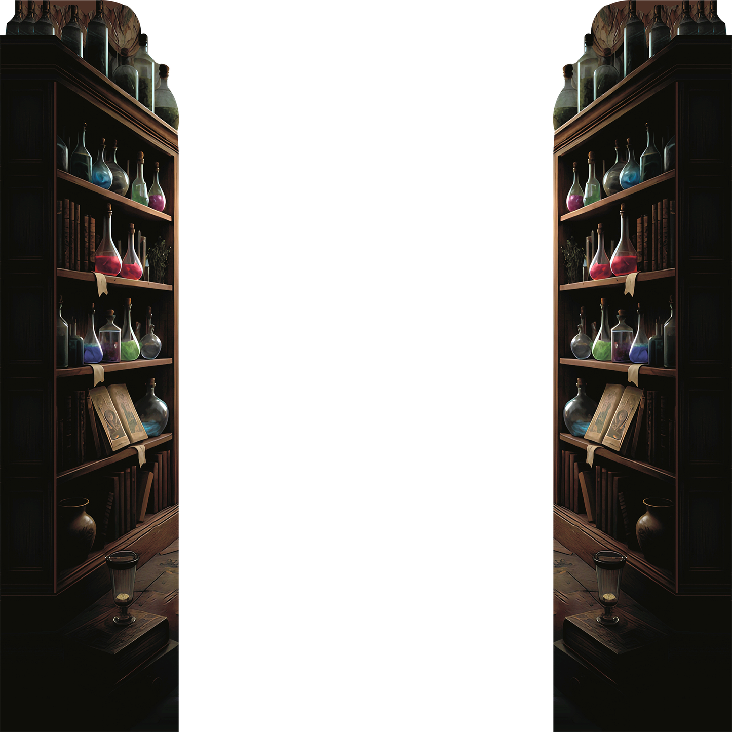 Medieval Fantasy Wizard Shelf 2pack Magic Potions Poisons Alchemy Prop Cardboard Cutout