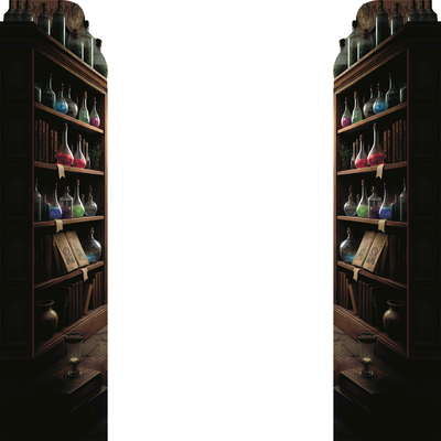 Medieval Fantasy Wizard Shelf 2pack Magic Potions Poisons Alchemy Prop Cardboard Cutout