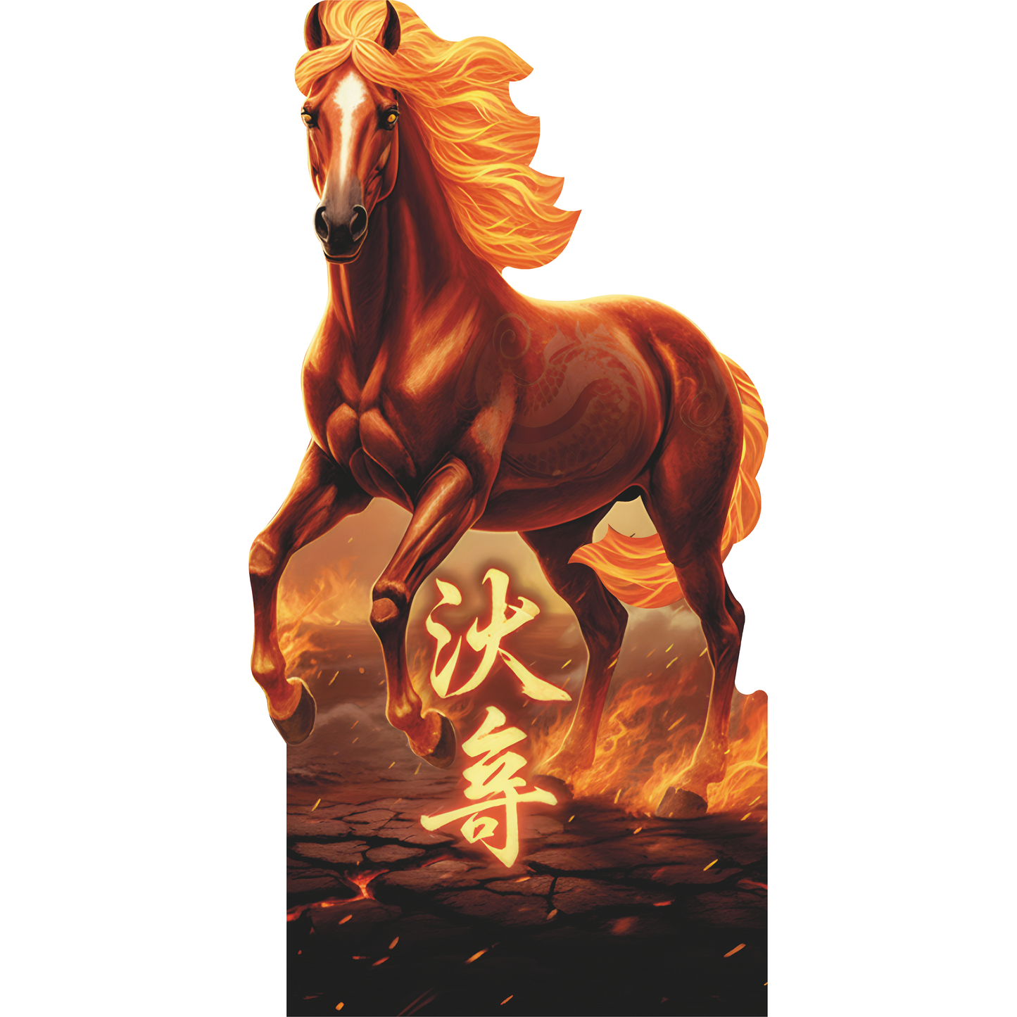 2026 Year of the Fire Horse Chinese New Year Zodiac Cardboard Cutout