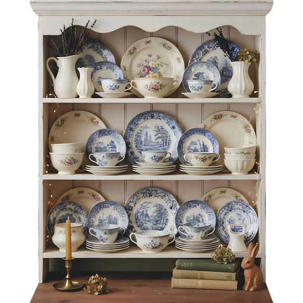 Cottagecore Fine China Display Prop Decor Cardboard Cutout