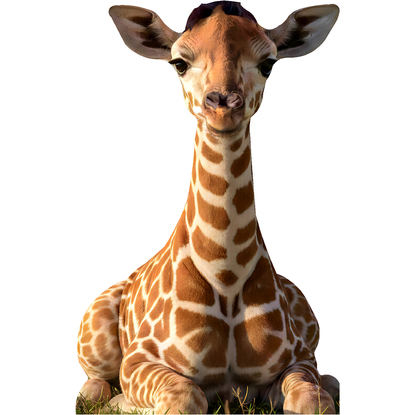 Eugene R Us Kid Baby Giraffe Tuft Hair Cardboard Cutout