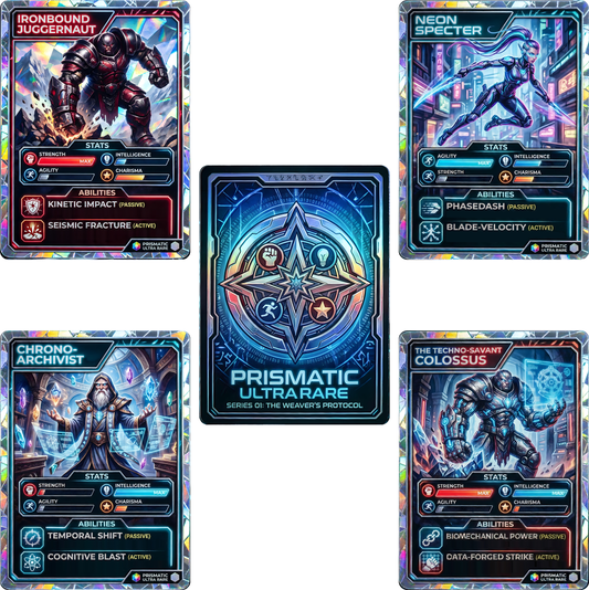 RPG Magic Dungeon Trading Cards Stats Collectible Holographic Cardboard Cutout